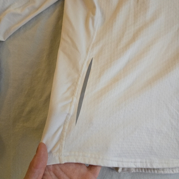 Fabletics Tech Knit Bone White Full Zip Hoodie - Picture 12 of 12